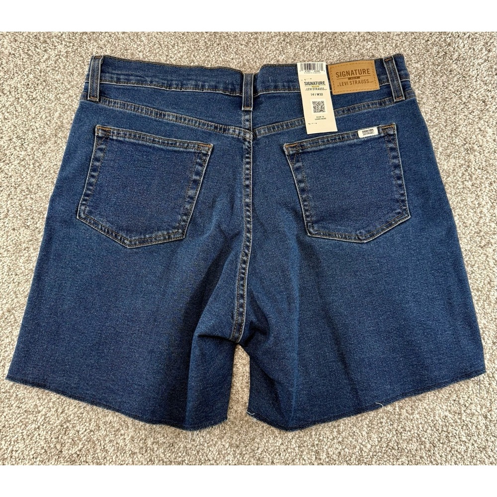 Levi Strauss Signature Womens 14 W32 Heritage High Rise 5" Jeans Shorts Stretch - Picture 7 of 8